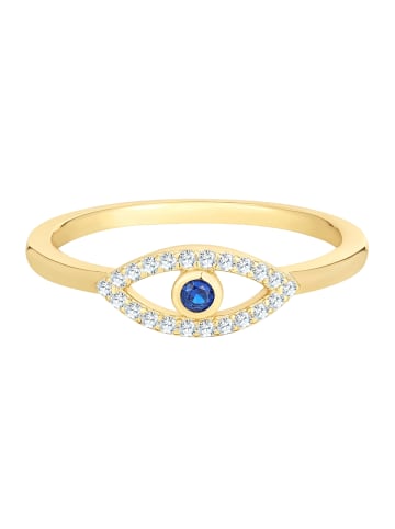 Glanzstücke München Ring Sterling Silber gelbgold Zirkonia weiß blau in gelbgold