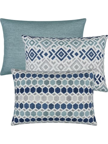 Erwin Müller Jacquard Kissenhülle 3er-Pack York in hellblau
