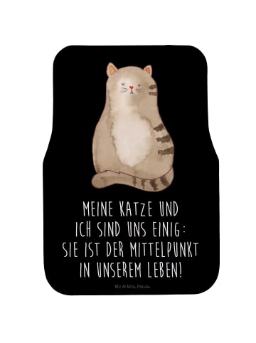 Mr. & Mrs. Panda Fahrer Autofußmatte Katze Sitzen mit Spruch in Schwarz