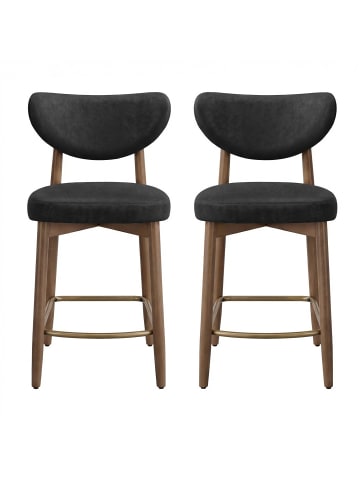 VASAGLE 2er-Set: Barhocker Mazie in Schwarz - (B)51.5 x (H)95.5 x (T)50 cm
