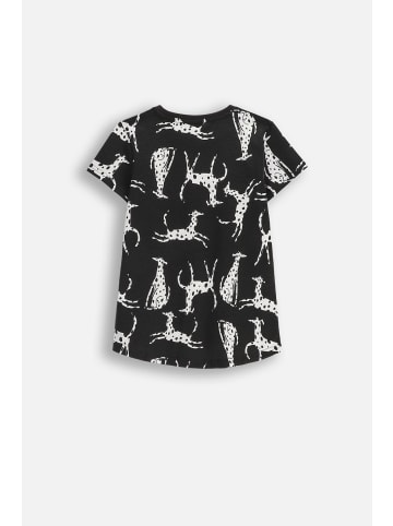 MOKIDA Baumwoll-T-Shirt mit kurzen Ärmeln in schwarz