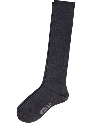 Hudson Baumwolle Kniestrümpfe 1 Paar Relax Cotton in graphit meliert