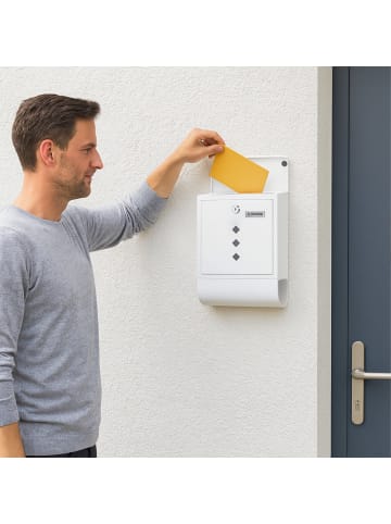 relaxdays Briefkasten mit Zeitungsfach in Weiß