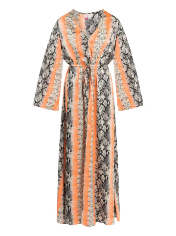 IZIA Damen Beach Kaftan in Orange Mehrfarbig