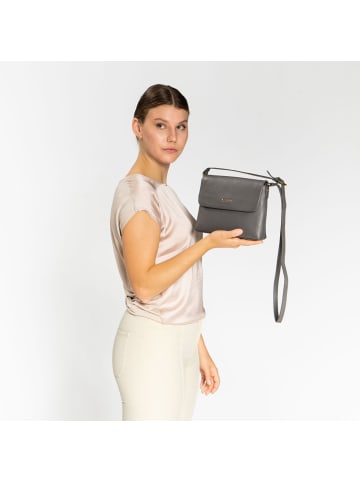 Lazarotti Bologna Leather Umhängetasche Leder 25 cm in grey