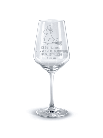 Mr. & Mrs. Panda Rotwein Glas Einhorn Hexe mit Spruch in Transparent