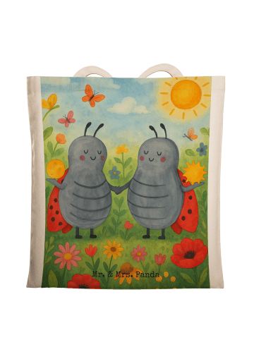 Mr. & Mrs. Panda Einkaufstasche Sternzeichen Zwilling Design ohn... in Weiß