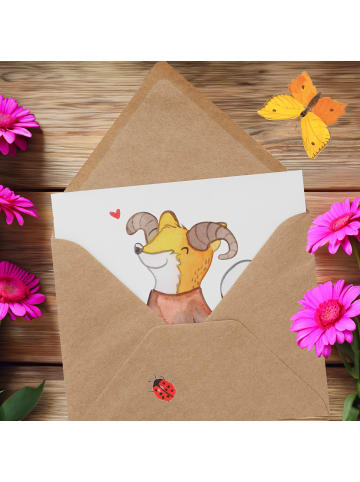 Mr. & Mrs. Panda Deluxe Karte Widder Astologie ohne Spruch in Weiß