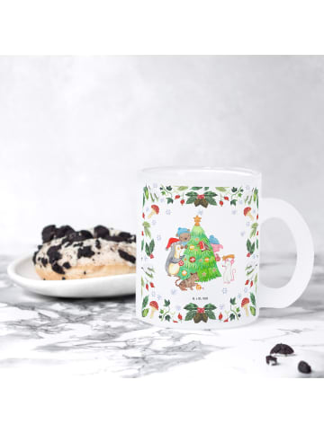 Mr. & Mrs. Panda Kaffeetasse Weihnachtsbaum schmücken ohne Spruch in Transparent
