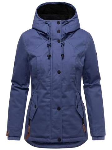 Marikoo Winterjacke Bikoo in Blue Violet with black fur