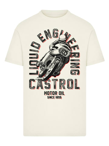 F4NT4STIC T-Shirt Castrol Retro Motorbike in sand