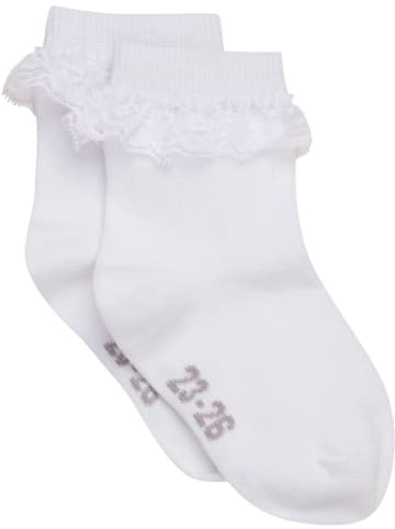 Minymo Kinder Socken "Ankle Sock w. Lace" in Weiß