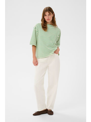 Soaked in Luxury Sweatshirt SLIngina Baggy fit in White and Green Stripe