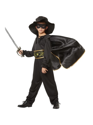 tectake In Schwarz gehaltenes Zorro-Outfit, schwarz