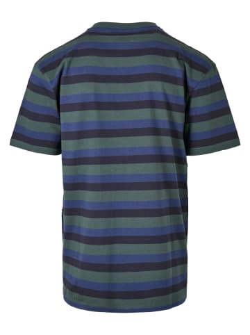 Urban Classics Urban Classics Herren College Stripe Tee in bottlegreen/midnightnavy