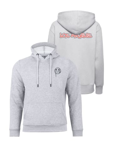 Cotton Prime® Street Art Hoodie "Los Angeles" - Weltenbummler Kollektion in Grau-Melange