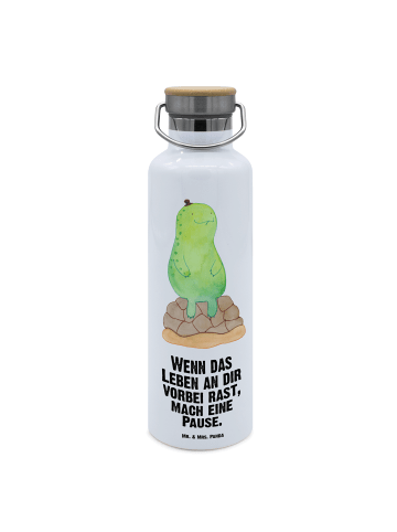 Mr. & Mrs. Panda Edelstahl Trinkflasche Schildkröte Pause mit Sp... in Weiß