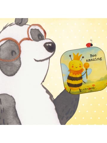 Mr. & Mrs. Panda Coaster Biene König Design mit Spruch in Weiß