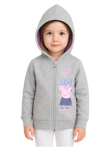 Peppa Pig Peppa Wutz Kapuzenpullover mit Reißverschluss und Glitterprint in grau