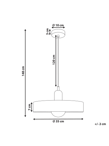Beliani Pendelleuchten PAALA in Weiß/Rosa - (W) 35 x (H) 148 x (L) 35 cm