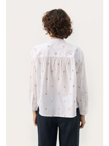 PART TWO Langarm-Bluse NatalePW Oversize fit in Bright White Gold Embroidery