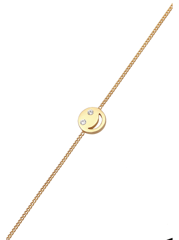 Elli Armband 925 Sterling Silber mit Smiling Face, Smiling Face in Gold