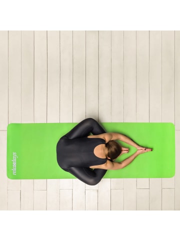 relaxdays 4 x Yogamatte in Schwarz - (B)60 x (H)1 x (T)180 cm