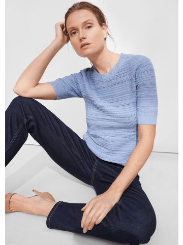 comma Pullover kurzarm in Blau