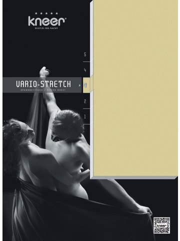 Kneer Spannbetttuch Q22 VARIO-STRETCH 200/220 cm bis 220/220 cm in creme