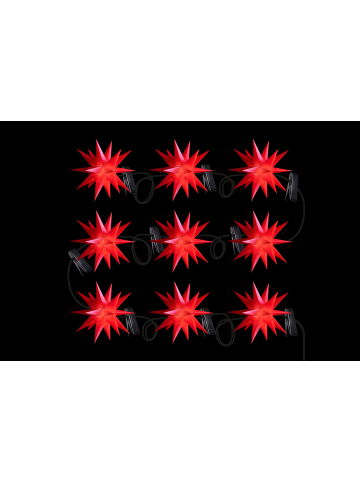 Sterntaler Sternenkette | Weihnachtsstern Kette | 9 Sterne | 18 Zacker | Rot | 1