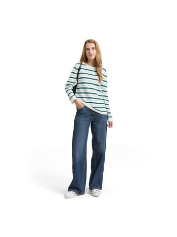 Tom Tailor Pullover in mint green beige stripe