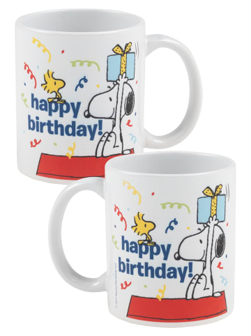 Snoopy Peanuts Snoopy Tasse Happy Birthday Kaffeetasse Geburtstag 320 ml in weiß