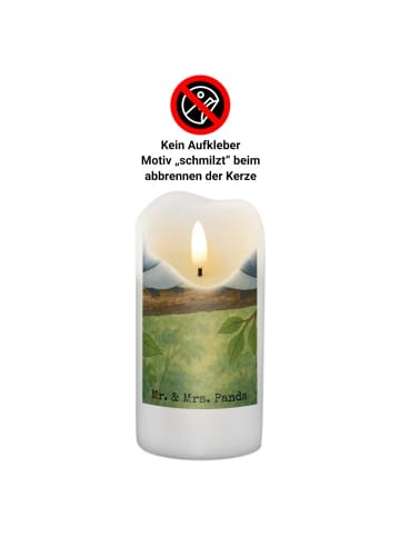 Mr. & Mrs. Panda Stumpenkerze Turteltauben Liebe Design ohne Spruch in Weiß