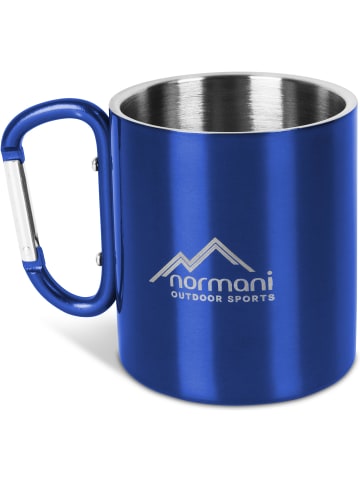 Normani Outdoor Sports Edelstahl Tasse 330 ml mit Karabinerhaken Wisconsin in Blau