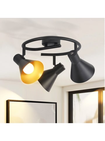 ZMH Deckenleuchte in Schwarz 3-flammige E14 rund Vintage Metall kreative Design