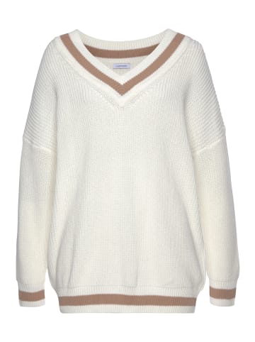 LASCANA V-Ausschnitt-Pullover in creme