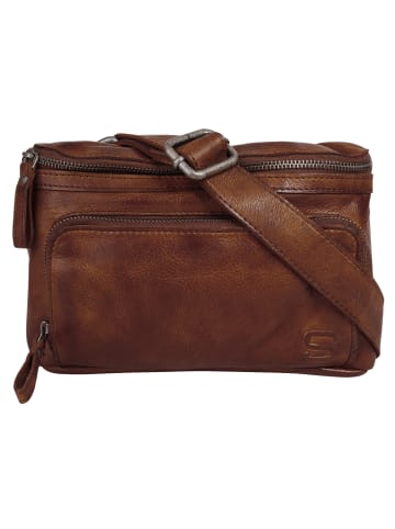 SPIKES & SPARROW Gürteltasche echt Leder in cognac