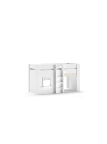 58 aufm Kessel SPIELBETT Karrie 206x120x105 aus MDF in Weiß mit Stoffset