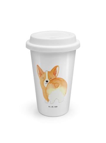 Mr. & Mrs. Panda To Go Becher Corgi Po ohne Spruch in Weiß