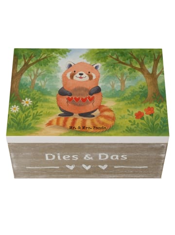 Mr. & Mrs. Panda Geschenkbox Roter Panda Design ohne Spruch in Weiß