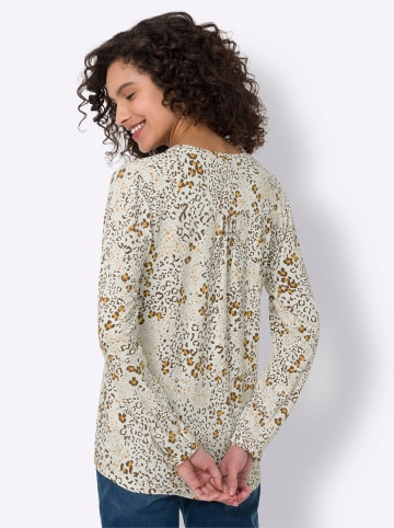 Heine Jersey-Bluse in champagner-ocker-bedruckt