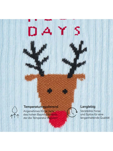 von Jungfeld Tennissocken Weihnachtsmotive in Rudolph - Blue