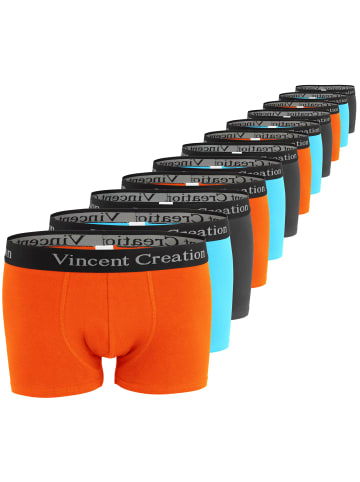 Vincent Creation® Boxershorts-Hipster 12 Stück in orange/türkis/anthrazit