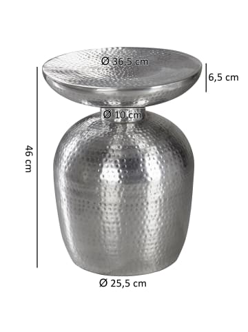 FineBuy Beistelltisch in Silber / Aluminium / 36x36x36