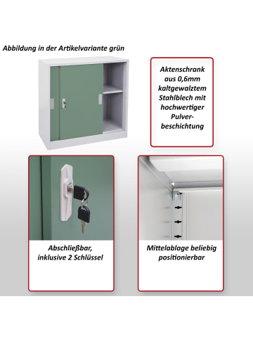 MCW Aktenschrank Preston F41 mit Schiebetüren, Rot