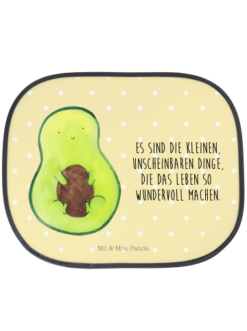Mr. & Mrs. Panda Sonnenschutz Auto Avocado Kern mit Spruch in Gelb Pastell