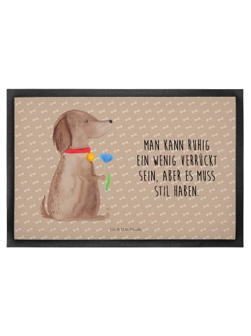 Mr. & Mrs. Panda Schmutzmatte Hund Blume mit Spruch in Hundeglück
