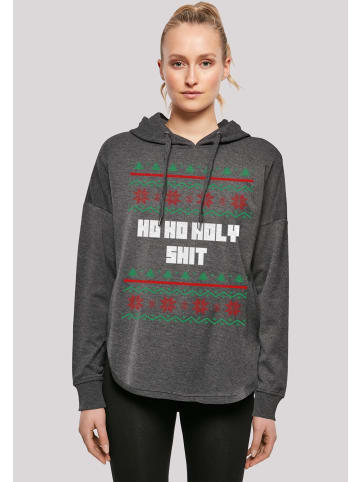 F4NT4STIC Oversized Hoodie Ho Ho Holy in charcoal