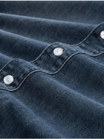 Tom Tailor Langarmhemd in used dark stone blue denim