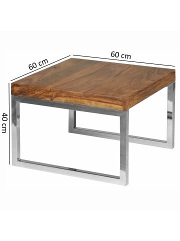 KADIMA DESIGN Beistelltisch GUNA Massiv-Holz Wohnzimmer-Tisch